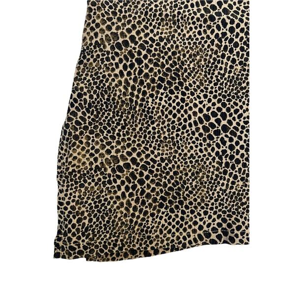 Karen Scott petites Brown Animal Print Skirt a line Sz PL Side Slip Lightweight - Picture 7 of 7